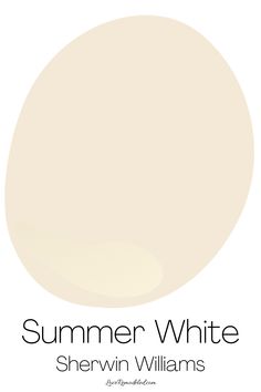 the words summer white are in front of an image of a large circle with two smaller circles