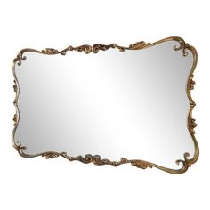 an ornate gold framed mirror on a white background with clipping for text or image