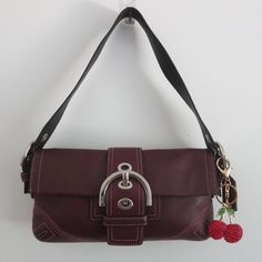 Y2k 2005 vintage coach burgundy red leather soho... - Depop Coach Bag, Flap Bag, Burgundy Red, Red Leather, Like New