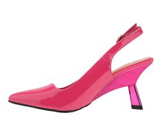 Synthetic Leather upper, Slingback strap with adjustable buckle closure,3\ heel, Closed Pointy toe, Lightly cushioned footbed, Synthetic outsole | Women's Ninety Union Koko Slingback Pumps in Fuchsia Size 11 Shoe Carnival, Slingback Pump, Synthetic Leather, Pump Shoes, Women's Pumps, Pumps Heels, Pu Leather, Carnival, Leather Upper