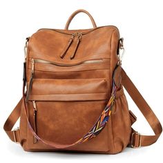 This stylish backpack purse for women is the perfect fusion of handbag and backpack. Our waterproof purpose synthetic leather shoulder bag has a stylish design and a large capacity, making it ideal for work or travel, easily transforming from professional leather purses for women work bag to a stylish travel companion for the busy woman. Size: One Size.  Color: Brown.  Gender: female.  Age Group: adult. Womens Work Bag, Travel Purse, Stylish Backpacks, Work Bag, Cool Backpacks, School Backpacks, Travel Backpack, Backpack Purse, Womens Backpack