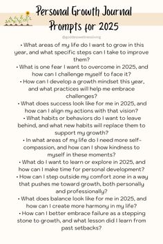 the personal growth journal is shown in this graphic above it's title, what areas of my life do i want to grow