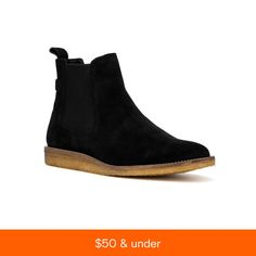 in stock Casual Black Chelsea Boots With Moc Toe, Casual Black Suede Chelsea Boots, Black Chelsea Boots, Leather Chelsea Boots, Black Boots, Chelsea Boots, Chelsea, Shoes Mens, Pick Up