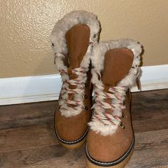 Never Worn Time And Tru Winter Boots Winter Lace-up Closed Toe Boots In Synthetic, Fall Fits, Shoes Winter, Winter Rain, Winter Boots, Rain Boots, Women Shoes, Boots, Women Shopping