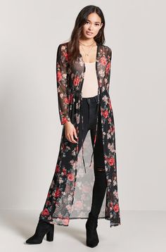 Long Outfit, Floral Duster, Mesh Cardigan, Swim Style, Jeans Boots, Salwar Kamiz, Become A Millionaire, Hair Trend