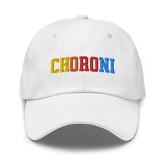 Choroni Hat is everything you need for you, your family or friends. Perfect design to use in or out Venezuela. It is a unique design that you can look and feel good about remembering all those memories of Venezuela. It will be the best Venezuela travel gift, a souvenir from Venezuela, or just a special gift for Venezuela lovers! You can also use it to go to the beach or pool. This one's got a low profile with an adjustable strap and curved visor. * 100% cotton twill * Green Camo color is 35% chi Customizable White Cotton Trucker Hat, Customizable White Cotton Baseball Cap, Customizable White Dad Hat, Venezuela Travel, Embroidered Cap, Go To The Beach, Embroidered Caps, Camo Colors, Green Camo