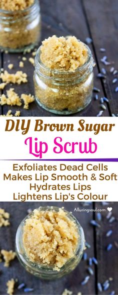 Sugar Lip Scrub Lip Scrub For Dry Lips, Scrub Business, Diy Brown Sugar, Homemade Brown Sugar, Scrub Homemade, Lip Lightening