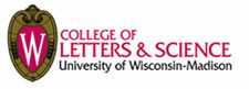 the college of letters and science logo is shown in red, pink, and gold