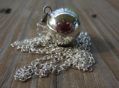 ~A Harmony Ball, The Shed, Long Silver Necklace, Ball Necklace, Necklace Long, Pregnant Women, Handmade Shop, Long Necklace, Jewelry Necklace Pendant