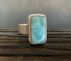 Custom Larimar Gemstone Sterling Silver Handmade Unique Specialty Wearable Art Jewelry Ring by EnterTheFlameStudios on Etsy Art Jewelry Ring, Wearable Art Jewelry, Candy Jewelry, Jewelry Ring, Sterling Silver Bands, Gorgeous Earrings