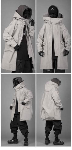 [Yoshigyo Heavy Industries] Hood mid-length jacket Winter Long Jacket, Techwear Fashion, Functional Clothing, Clothing Design Sketches, Concept Clothing, Sport Jacket, Drawing Clothes, Other Outfits, Long Jacket