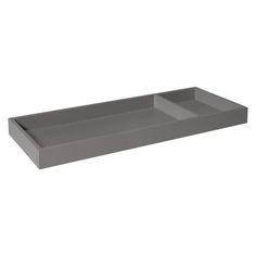 a large gray tray with two compartments