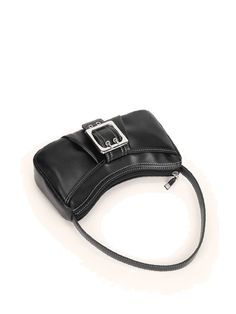 Olivia Mark - Eyelet Buckle Decor Shoulder Baguette Bag  - Women Shoulder Bags Retro Rectangular Baguette Bag With Zipper Closure, Retro Rectangular Baguette Bag With Zipper, Baguette Bag, Bead Charm Bracelet, Heart Decorations, Black Pattern, White Bag, Olivia Mark, Shoulder Bag Women