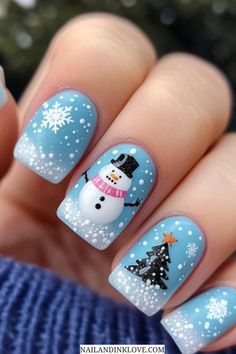 Blue Christmas nails, easy blue Christmas nails, short Christmas nails blue, and winter nails acrylic for the holidays Christmas Nails Short Blue, Christmas Beach Nails, Short Christmas Nails Blue, Christmas Gel Nails Designs Short, Christmas Nails Short Acrylic, Short Nails Christmas Designs, December Nails Short, Christmas Nail Ideas Short