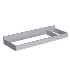 an empty metal shelf on a white background