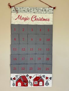 a christmas calendar hanging on the wall