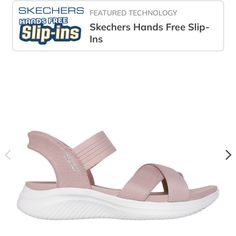 Brand New! Skechers Slip In Sandals Size 8.5 Blush Smoke Free Home