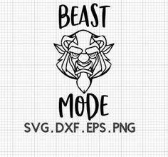 the beast mode svg dxf eps png file is shown in black and white