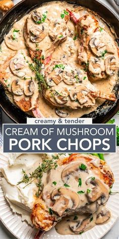 creamy and tender cream of mushroom pork chops are the perfect side dish for any meal