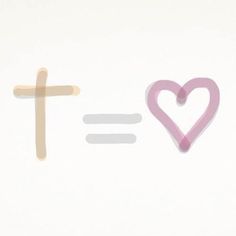 the word i love is written in pink and white with a heart on it's side