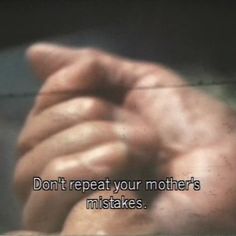 two hands touching each other with the caption don't repeat your mother's mistakes