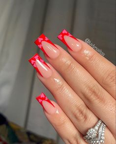 Valentine Nails Pink, Valentines Day Nails, Nails Valentines, Drip Nails, Glow Nails