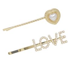 Showcasing a goldtone finish and lustrous faux pearls, this pair of hair pins is the perfect way to bring a touch of love to your look. From Ettika. Heart Hair Pin, Heart Hair, Hair Pin, Faux Pearl, Hair Pins, Gold Tones, Of Love, Hair Care, Hair