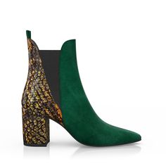 Everyday Booties 7849 | Girotti Anthropologie Ankle Boots, Green Pointed Toe Boots With Reinforced Heel, Suede Chelsea Boots With Reinforced High Heel, Suede High Heel Boots With Heel Pull Tab, Green Ankle Boots With Reinforced Heel, Green Ankle Heeled Boots With Reinforced Heel, Green Leather Heeled Boots With Pointed Toe, Green Suede Boots With Pointed Toe, Green Suede High Heel Boots