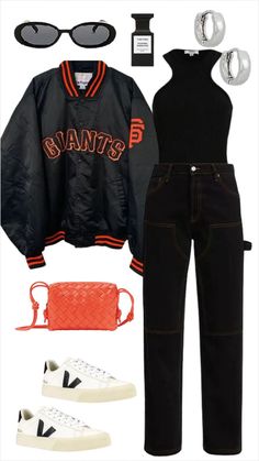 Chic Nfl Game Outfit, Courtside Basketball Outfit, Cold Nfl Game Outfit Winter, Giants Game Outfit San Francisco, Casual Gameday Outfit, Nhl Outfit Ideas Woman, Comfy Game Day Outfit, Sf Giants Game Outfit, San Francisco Giants Outfit Woman