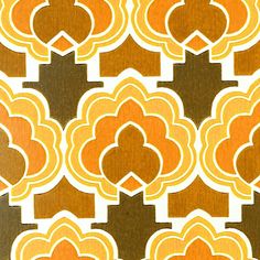 an orange and brown flower pattern is shown