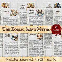 the zodiac sign's mystics are displayed on parchment paper with red wax seal