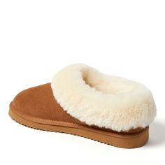 Fireside by Dearfoams Adelaide Genuine Shearling Clog features genuine cow suede upper with a genuine shearling oversized cuff, lining and footbed. Classic Winter Slippers With Suede Lining, Classic Suede Winter Slippers, Classic Sheepskin Slippers For Winter, Classic Shearling Slippers For Winter, Winter Sheepskin Slip-on Clogs, Winter Sheepskin Slippers With Suede Lining, Classic Sheepskin Slippers With Suede Lining, Classic Slippers With Sheepskin And Suede Lining, Winter Sheepskin Clogs With Suede Lining