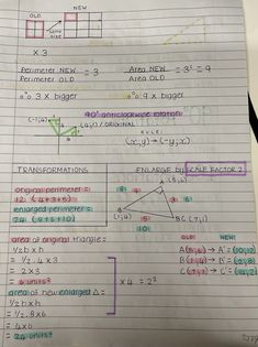 a piece of paper with writing on it that has different types of graphs and numbers