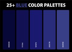 blue color palettes with the text 25 + blue color palettes on each side