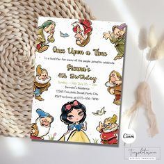 snow white and the seven dwarfs birthday card