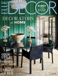 Elle Décor is among the most sought-after fashion and interior décor magazines worldwide. Based in NY, its journey began back in 1989 and since then its reader base has multiplied steadily. Elle Decor Magazine, Green Dining Room, Console Table Decorating, Modern Style Furniture, Interiors Magazine, Interior Design Magazine, Magazine Subscription, World Of Interiors, Easy Home Decor