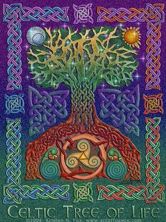 celtic tree of life with the sun above it