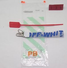 OFF WHITE Designer Lanyard Keychain Industrial Clear/Blue with Red ZipTie Off White Lanyard, White Adjustable Fun Lanyards, Blue Lanyard With Key Leash For Personal Use, Lanyard Blue, Adjustable Red Lanyard With Key Leash, Off White Designer, Lanyard Keychain, Zip Ties, Lanyard