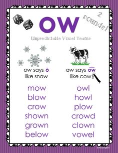 an image of words that are used to spell out the word ow in english