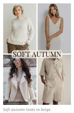 Hair Colors For Soft Autumn, Soft Autumn Spring Outfits, Soft Autumn Outfits Capsule Wardrobe, Soft Autumn Color Palette Outfits, Soft Autumn Romantic, Soft Autumn Outfits, Autumn Story