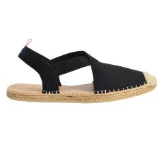 Hello, perfect slingback sandals! These water-friendly espadrille style flats feature a comfy neoprene strap, open heel, and a non-skid rubber sole. The best part about these shoes? Cushiness alert: the padded footbed makes them super walkable! No half sizes, please size up! Black Slingback Sandals For Everyday Spring Wear, Black Slingback Sandals With Ankle Strap And Rubber Sole, Black Slingback Sandals For Vacation, Black Open Toe Slingback Sandals With Woven Sole, Casual Slingback Sandals With Closed Toe For Everyday, Casual Closed Toe Slingback Sandals For Everyday, Summer Slingback Sport Sandals With Rubber Sole, Black Slip-on Slingback Sandals With Rubber Sole, Black Slingback Sandals With Rubber Sole For Spring