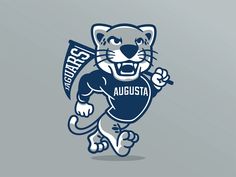 an image of a mascot with the word auburn on it's chest and holding a flag