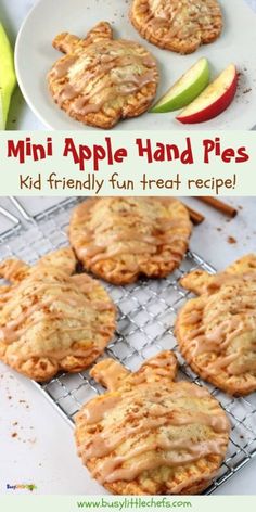 mini apple hand pies on a cooling rack