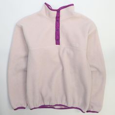 Vintage Patagonia Snap T Fleece Jacket Womens Size 14 Pink Condition/Description Good condition.  Photos will highlight any imperfections on the item. Please refer to the photos to see the specific condition of the item.  Measurements: Pit to pit - 22" Length - 24" Collar to cuff - 22.5" Due to the nature of vintage clothing, size in title may not accurately represent the measurement of the item. Please refer to the measurements above to ensure the right fit. CONDITION LEGEND Excellent - Free of marks, stains, holes, or loose stitching. Great - Minor cracking or pilling; items may have minor marks or stains (free of fraying, loose stitching, and holes/rips). Good - May have minor marks/stains, minor yellowing, small holes, loose stitching, or fraying. Satisfactory - May have marks & stains Patagonia Snap T, Fleece Jacket Womens, Vintage Patagonia, Fleece Jacket, Vintage Clothing, Patagonia, Vintage Outfits, Im Not Perfect, Bathing Beauties