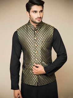 Black Mehndi Dress, Unstitched Nehru Jacket For Semi-formal Festivals, Traditional Nehru Jacket For Semi-formal Transitional Season, Semi-formal Festive Nehru Jacket With Naqshi, Festive Semi-formal Nehru Jacket With Naqshi, Nehru Jacket With Naqshi For Semi-formal Eid Occasions, Fitted Black Nehru Jacket For Transitional Season, Semi-formal Traditional Nehru Jacket For Eid, Traditional Black Nehru Jacket For Festive Season