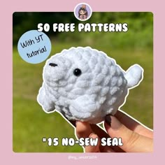 there is a small sheep made out of crochet yarn with the text, so free patterns