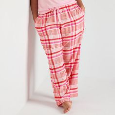 For a comfy night's sleep, reach for these Sleep Chic women's plus pajama pants in a fun pattern. They're made from cotton-flannel and have an elastic-drawstring waistband and side slip pockets. Closure Type: Drawstring, Full ElasticPockets: 2 Side Slip PocketsApparel Length: 43 InchesFiber Content: 100% CottonFabric Description: FlannelInseam: 31 InCare: Machine Wash, Tumble DryCountry of Origin: Imported Flannel Pajama Pants, Drawstring Waistband, Chic Woman, Cotton Flannel, Cool Patterns, Product Description, Pajama Pants, Elastic, The Originals