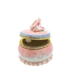 Ballerina Hinged Porcelain Keepsake Box by Cosmos Gifts Ballerina Box, Pink Ballet Shoes, Ceramic Bakeware, Little Ballerina, Ballet Dancer, Gift For Daughter, Ballerina Shoes, Unique Ceramics, Keepsake Box