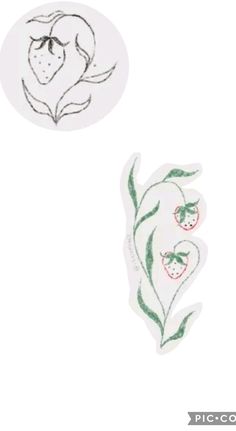 two stickers with flowers and leaves on them