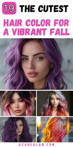 Fall Fashion Hair Color Ideas, Fashion Colour Hair, Fall Hair Colors Vivid, Dark Hair With Bright Highlights, Fun Fall Hair Colors, Fall 2024 Hair Color, Pink Hair Fashion, Fall Vivid Hair Color, Dark Plum Hair